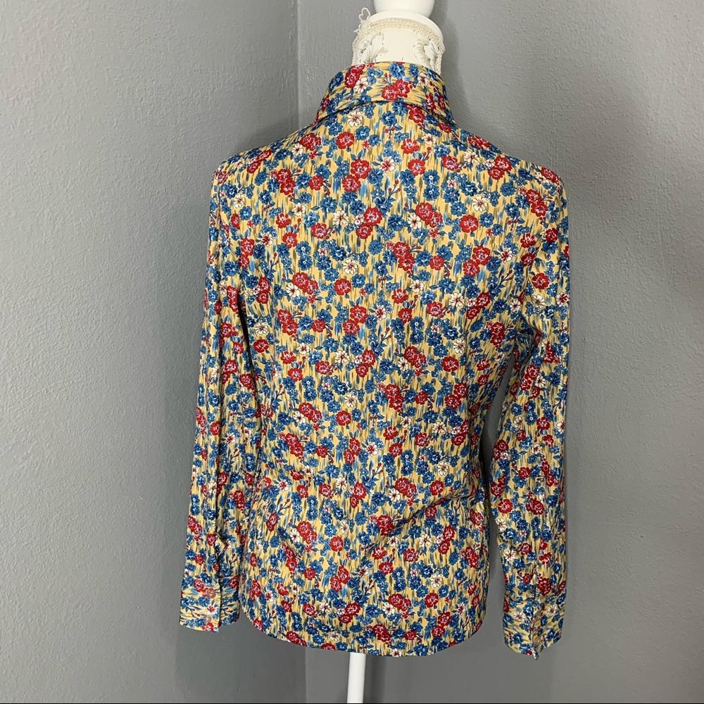 1970s Vintage Women's Sears, The Shirt Floral 16 - Picture 3 of 4